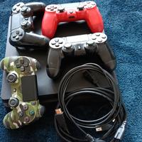 PS4 Slim con 4 controller e lotto di giochi