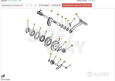 Coperchio ruota libera Yamaha CR50Z 3GF155701000