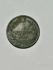 moneta 5 centesimi 1861 Vittorio Emanuele ii 