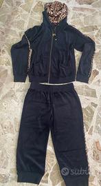 Tuta yamamay nera in ciniglia con dettagli leopard