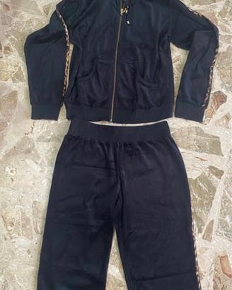 Tuta yamamay nera in ciniglia con dettagli leopard