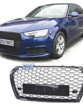 GRIGLIA AUDI A4 B9 15-19 LOOK RS4 PDC NERO LUCIDO