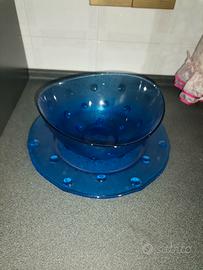 Fruttiera più piatto blu cobalto 