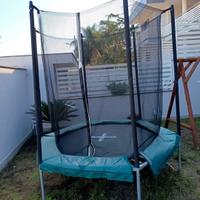 trampolino elastico 240 con rete di Domyos 