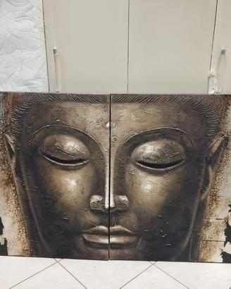 quadro dittico 2 pannelli buddha