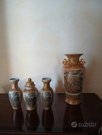 Set 4 Vasi stile Satsuma - Decorazioni Orientali e