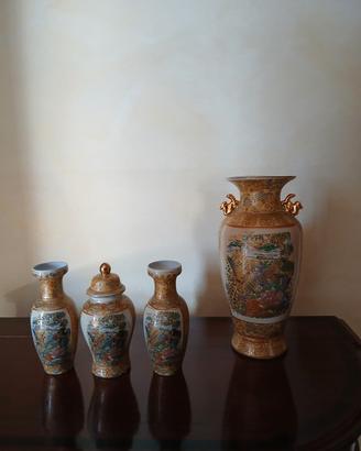 Set 4 Vasi stile Satsuma - Decorazioni Orientali e