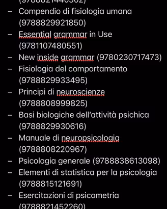 libri facoltà di psicologia