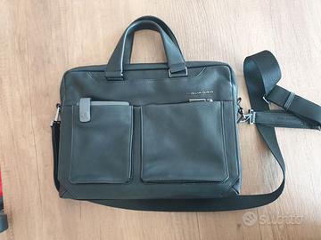 Cartella Piquadro messenger vera pelle nera uomo