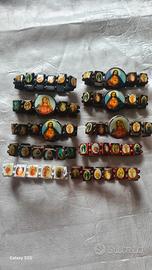10 bracciali legno gesu maria