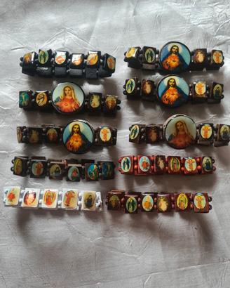 10 bracciali legno gesu maria