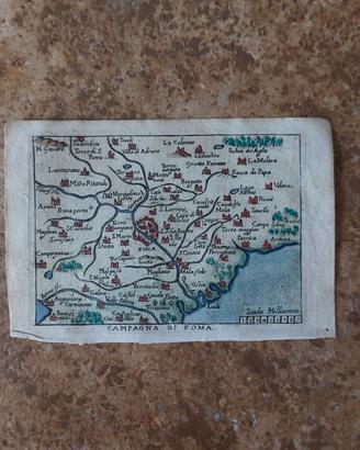 Antica Carta Mappa roma campagna romana 1655