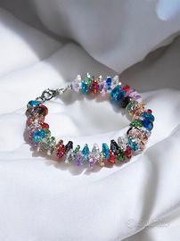 bracciale con pietre colorate e argento 