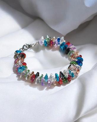 bracciale con pietre colorate e argento 