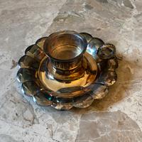 Elegante Portacandele Vintage Placcato Argento1000