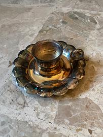Elegante Portacandele Vintage Placcato Argento1000