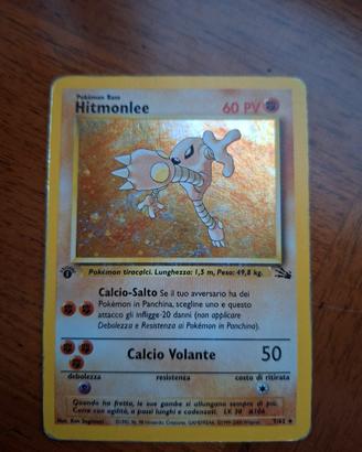 Hitmonlee 7/62 1st edit. Card Pokemon Fossil 2000