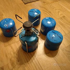 Fornello a gas da campeggio + 4 ricariche