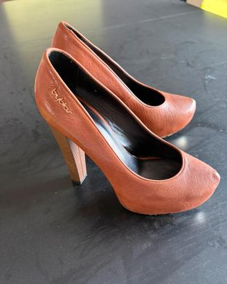 Scarpe byblos cuoio con plateau