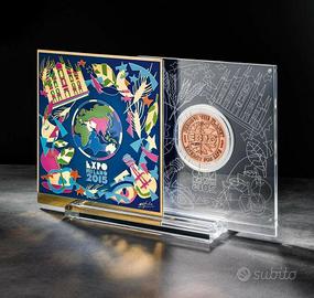 Opera ugo nespolo + moneta expo 2015 utet da museo