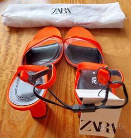Sandali con tacco rosso Zara tg. 38 MAI INDOSSATI