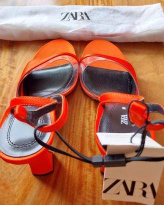 Sandali con tacco rosso Zara tg. 38 MAI INDOSSATI