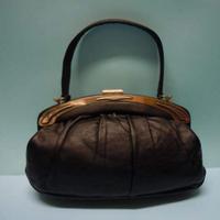 Borsa vintage spalla pelle nera made in Italy