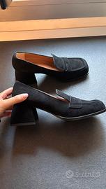 GUJA Milano - Tacchi Mocassini in Camoscio Nero 38