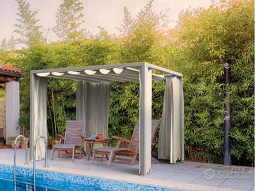 Pergola con tetto scorrevole a telo lasco