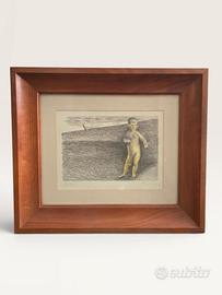 Quadro Bambino nudo in paesaggio onirico