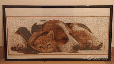 Puzzle 1000pz Ravensburger incorniciato Cane&Gatto