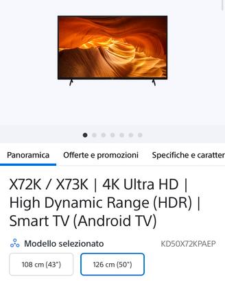 Televisione Sony 50”