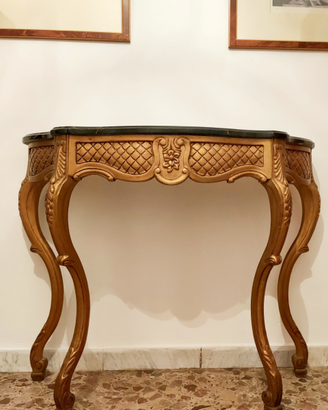 Consolle oro piano marmo nero vintage anni 60