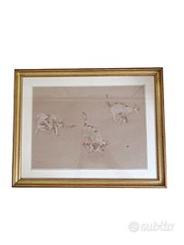 Quadro con dipinto a mano gatti