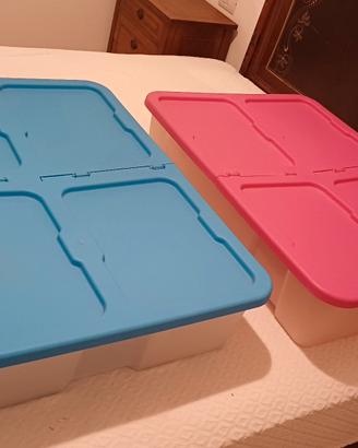 2 scatole plastica rigida sotto letto