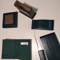 Set scrivania in pelle anni 70