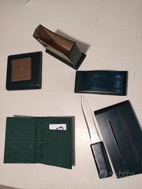 Set scrivania in pelle anni 70