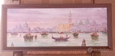 stampa stile acquarello di Venezia in cornice