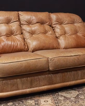 Divano 3 posti bergere Chesterfield in pelle