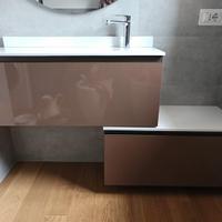 Mobile bagno con lavandino  resina terracotta