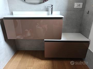 Mobile bagno con lavandino  resina terracotta