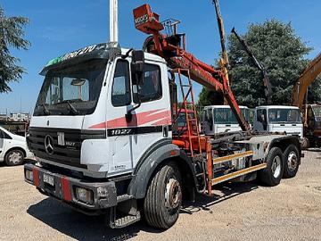 MERCEDES-BENZ 1827 SCARRABILE + GRU 6x2
