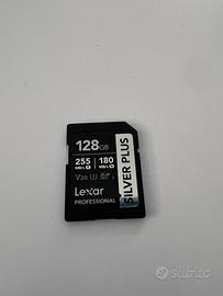 128GB SD card Lexar professional silver plus