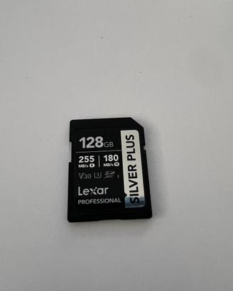 128GB SD card Lexar professional silver plus