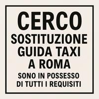 Sostituzione Licenza Taxi Roma con-senza macchina