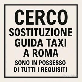 Sostituzione Licenza Taxi Roma con-senza macchina