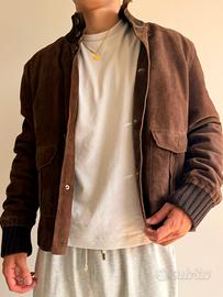 Giacca Bomber Mauro Grifoni in camoscio marrone