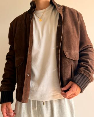 Giacca Bomber Mauro Grifoni in camoscio marrone
