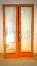 portafinestra doppio vetro in legno completa