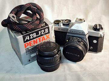 Pentax K1000 - kit 50mm + 28mm Pentax - funziona